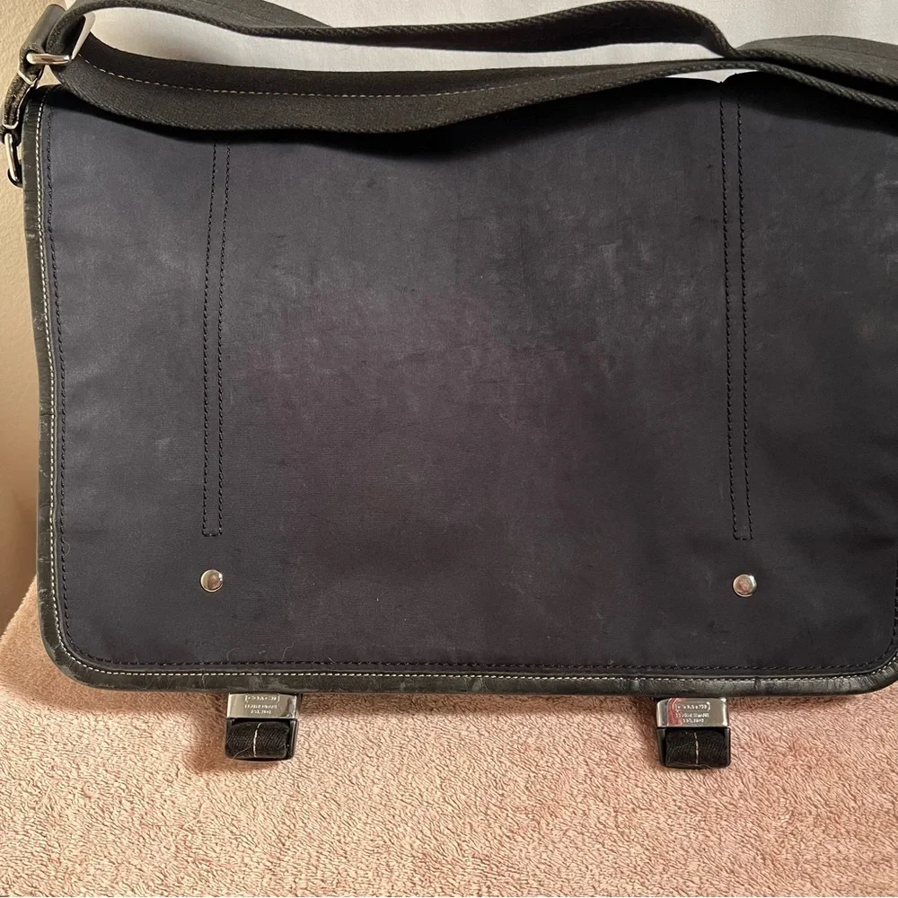 Coach Black Leather and Nylon Vintage Messenger - Briefcase Shoulder Bag - Picture 2 of 15